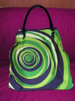 Borsa in tessuto con parti in pelle